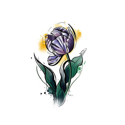 Purple watercolor Tulip