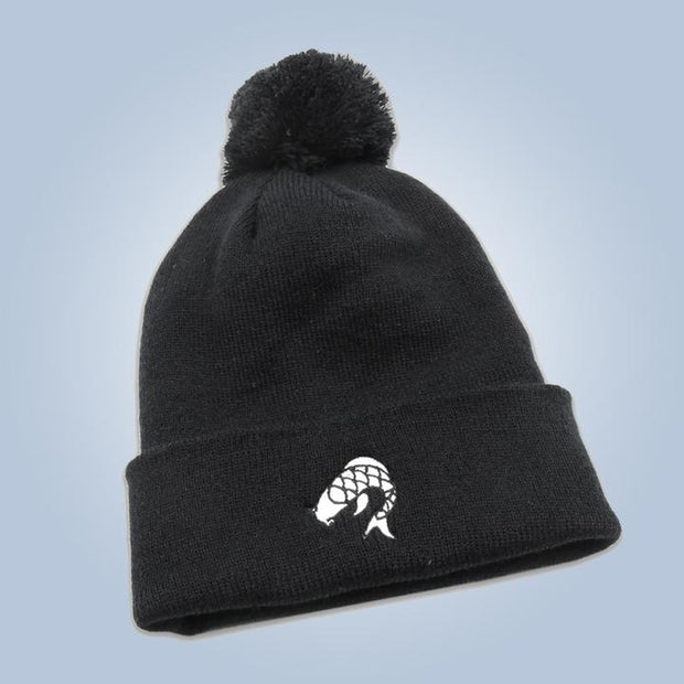 Beanie with Pom Pom - Black