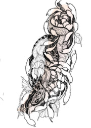 Snake and Chrysanthemum