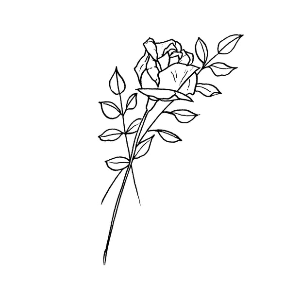 Rose with leaves