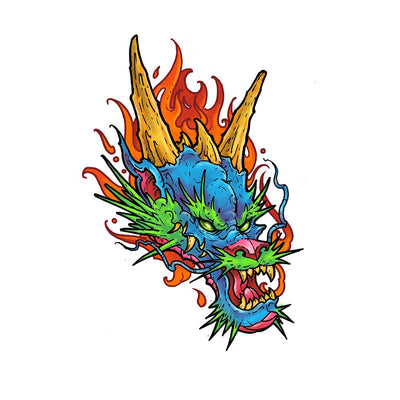Dragon head with Flames