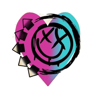Blink 182 - Pink and Blue Smiley Heart