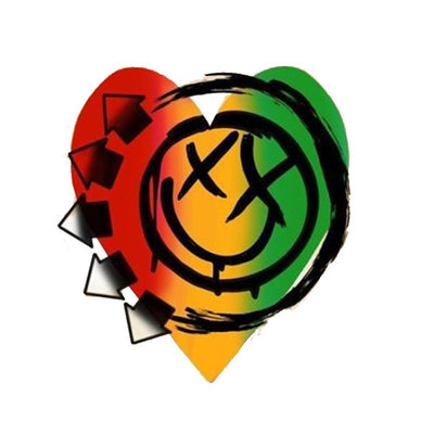 Blink 182 - Red Yellow Green Smiley Heart