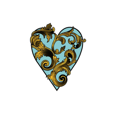 Blue Filigree Heart