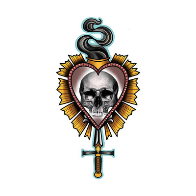 Sacred heart with Skull and Dagger