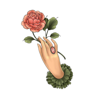 Hand with English Rose