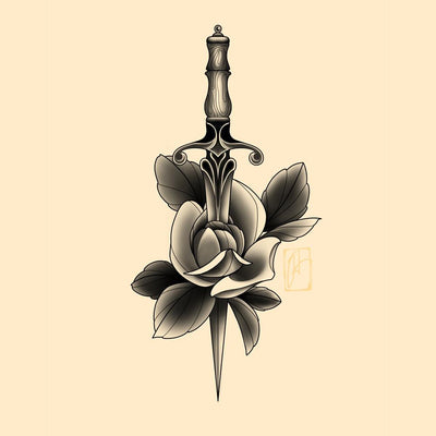 Dagger with Rose