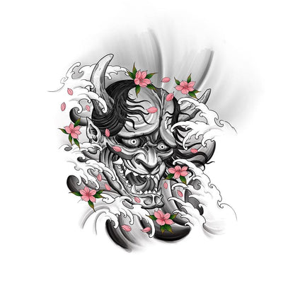 Hannya Mask with Waves