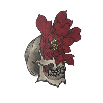 Skull with Flower